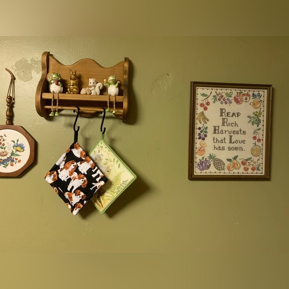 Vintage Framed Cross Stitch Reap Rich Harvests That Love Has Sown - Picture 3 of 12